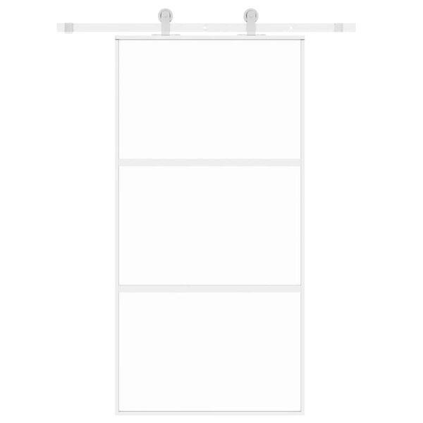 vidaXL Klizna vrata bijela 102,5x205 cm od kaljenog stakla i aluminija