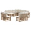 vidaXL Set vanjskih sofa 11 kom. Prirodna i krema bijela Poliester