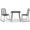 vidaXL 3-dijelni vrtni blagovaonski set od PVC ratana crni
