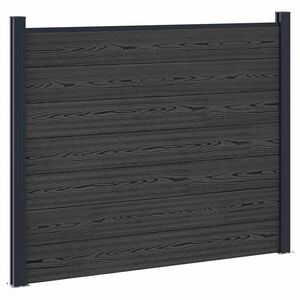 vidaXL Panel ograde WPC i aluminij Crna