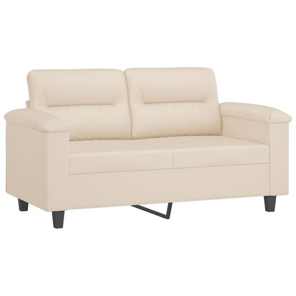 vidaXL 3-dijelni set sofa s jastucima bež tkanina od mikrovlakana