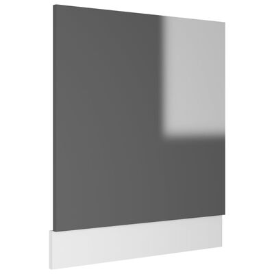 vidaXL Ploča za perilicu posuđa sjajna siva 59,5 x 3 x 67 cm iverica