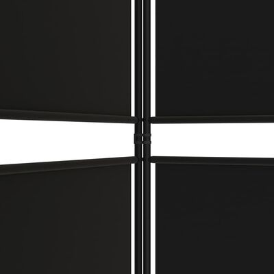 vidaXL Sobna pregrada s 5 panela crna 250 x 180 cm od tkanine