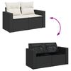 vidaXL 11-dijelni set vrtnih sofa od poliratana s jastucima crni