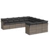 vidaXL 11-dijelni set vrtnih sofa od poliratana s jastucima sivi