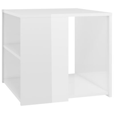 vidaXL Bočni stolić visoki sjaj bijeli 50 x 50 x 45 cm od iverice