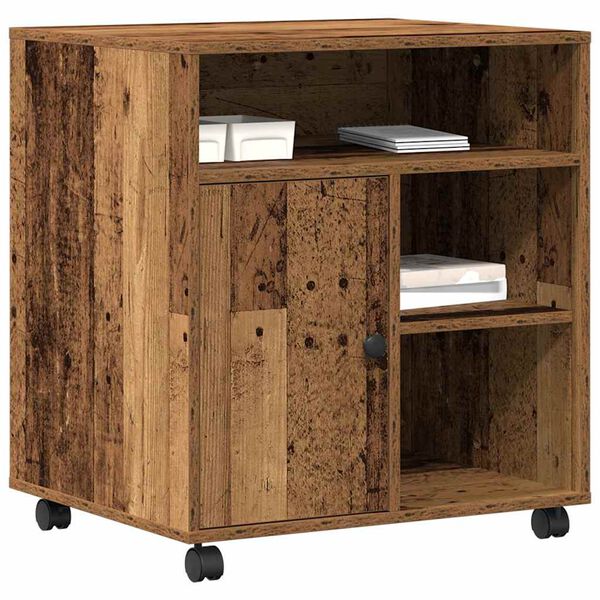 vidaXL Držač za printer Staro drvo 60 x 50 x 67 cm Konstruirano drvo