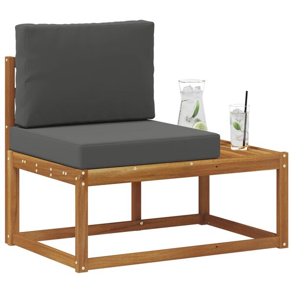 vidaXL Vanjski krajnji kauč Prirodna i antracit 91 x 63 x 73 cm