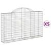 vidaXL Lučne gabionske ko&scaron;are 5 kom 200x30x120/140cm pocinčano željezo