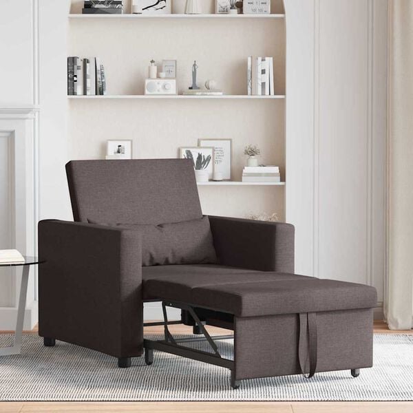 vidaXL Jednostavna sofa na krevet Tamno smeđa 90 x 165 x 87 cm tkanina
