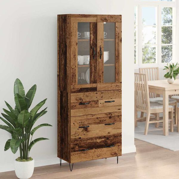 vidaXL Highboard Staro drvo 69,5 x 34 x 90 cm Konstruirano drvo
