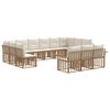 vidaXL Set vanjskih sofa 13 pcs Prirodna i krema bijela Poliester