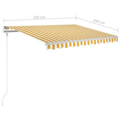 vidaXL Automatska tenda sa senzorom LED 350x250 cm žuto-bijela