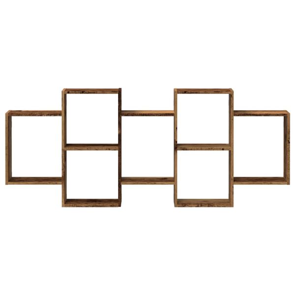 vidaXL Zidna polica boja staro drvo 159x18x65 cm konstruirano drvo