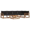 vidaXL Set vanjskih sofa 6 kom. Prirodna i crna