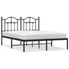 vidaXL Metalni okvir za krevet s uzglavljem crni 135x190 cm