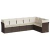 vidaXL 7-dijelni set vrtnih sofa od poliratana s jastucima smeđi