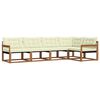 vidaXL Set vanjskih sofa s jastukom 5 pcs Prirodna i krem