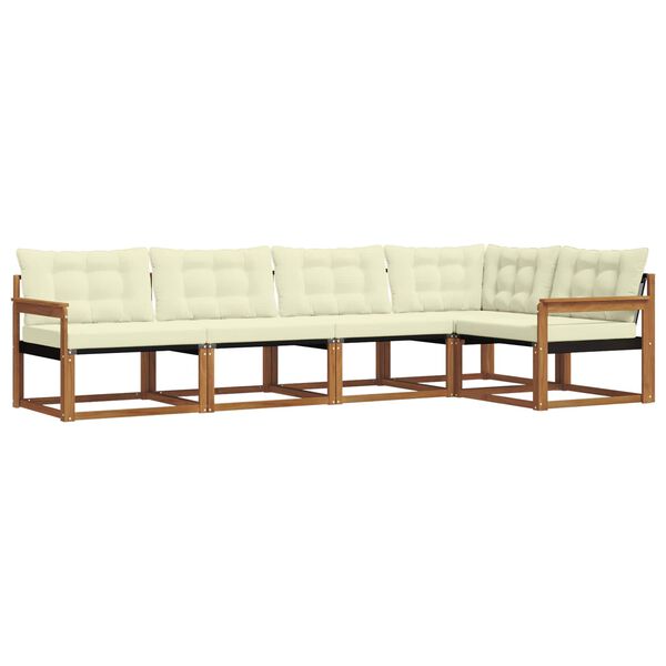 vidaXL Set vanjskih sofa s jastukom 5 pcs Prirodna i krem