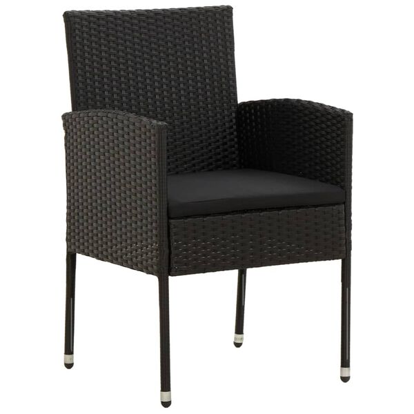 vidaXL 9-dijelni vrtni blagovaonski set od poliratana crni