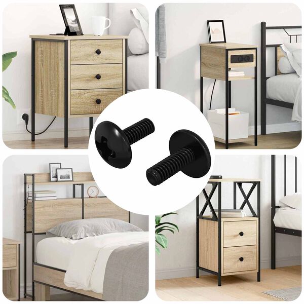 vidaXL Vijci s rukavcem 2 pcs Crna M4 x 10 mm Čelik