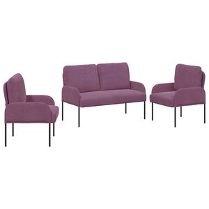 vidaXL Setovi sofa 3 pcs Ljubičasta 115 x 56 x 80 cm &Scaron;perploča