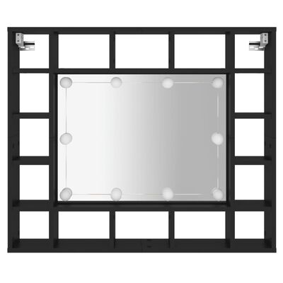 vidaXL LED ormarić s ogledalom crni 91 x 15 x 76,5 cm