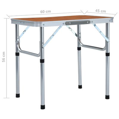 vidaXL Sklopivi stol za kampiranje aluminijski 60 x 45 cm