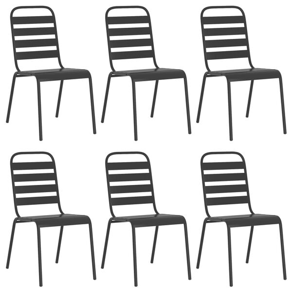 vidaXL 7-dijelni vrtni blagovaonski set antracit čelični