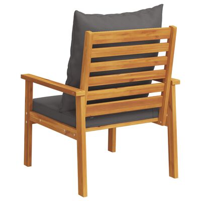 vidaXL Vrtna stolica s jastucima 2 kom od masivnog bagremovog drva