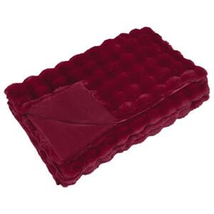 vidaXL Lažni zec deka Bordeaux Crvena 130 x 150 cm Poliester