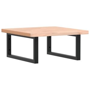 vidaXL Zidna polica za umivaonik od čelika i masivne bukovine