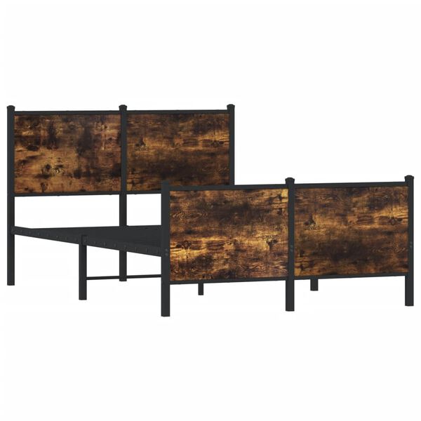 vidaXL Metalni okvir kreveta bez madraca boja hrasta 120x190 cm