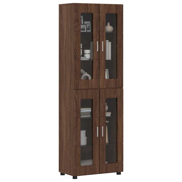 vidaXL Highboard FLORIN Smeđi hrast 60 x 35 x 182 cm Konstruirano drvo