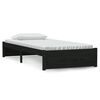 vidaXL Okvir za krevet crni od masivnog drva 90 x 190 cm mali