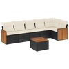 vidaXL 7-dijelni set vrtnih sofa od poliratana s jastucima crni