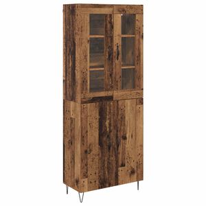 vidaXL Highboard Staro drvo 69,5 x 34 x 180 cm Konstruirano drvo