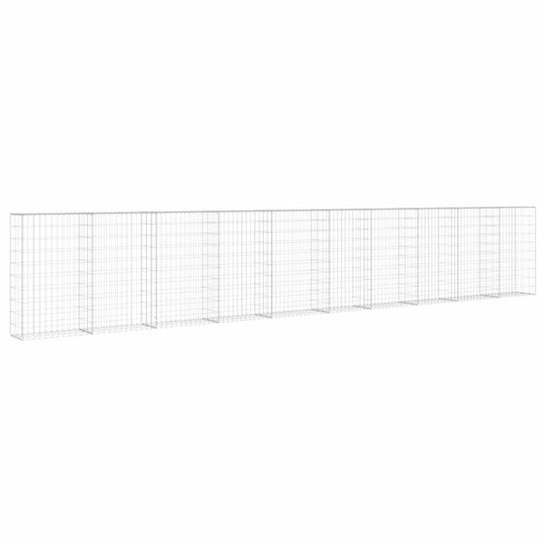 vidaXL Gabionski zid s poklopcima od pocinčanog čelika 600 x 30 x 100 cm