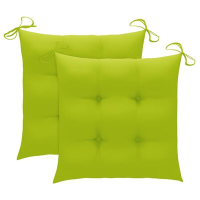 vidaXL Stolica za ljuljanje s jarko zelenim jastukom masivna tikovina