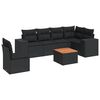 vidaXL 7-dijelni set vrtnih sofa od poliratana s jastucima crni