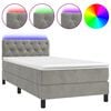 vidaXL Krevet box spring s madracem LED svjetlosivi 80x200 cm bar&scaron;un