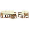 vidaXL Set vanjskih sofa 6 kom. Prirodna i krem