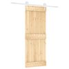 vidaXL Klizna vrata 80 x 210 cm Čvrsta borovina (neobrađena)