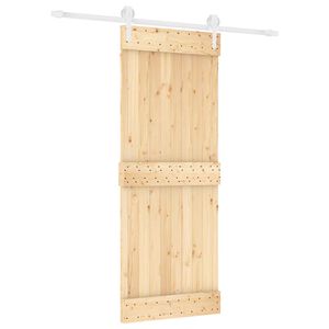 vidaXL Klizna vrata 80 x 210 cm Čvrsta borovina (neobrađena)