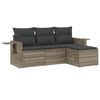 vidaXL 4-dijelni set vrtnih sofa s jastucima svijetlosivi poliratan