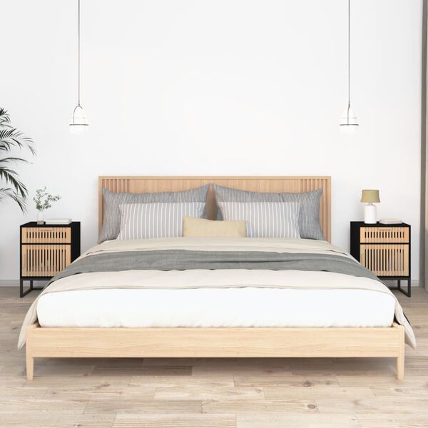 vidaXL Noćni ormarići 2 kom crni 40 x 30 x 55,5 cm od drva i željeza