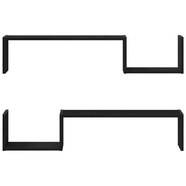 vidaXL Polica na zidu s policom 2 pcs Crni hrast 100 x 15 x 20 cm