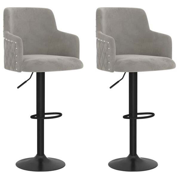 vidaXL Barski stolci 2 kom svjetlosivi bar&scaron;unasti