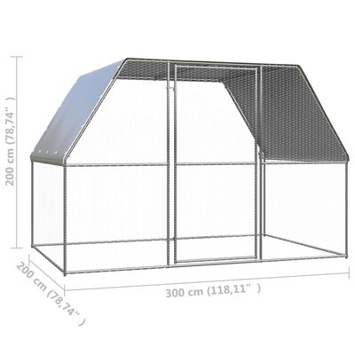 vidaXL Vanjski kavez za kokoši 3 x 2 x 2 m od pocinčanog čelika