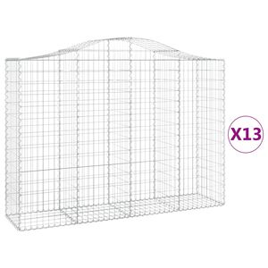 vidaXL Lučne gabionske ko&scaron;are 13kom 200x50x140/160cm pocinčano željezo